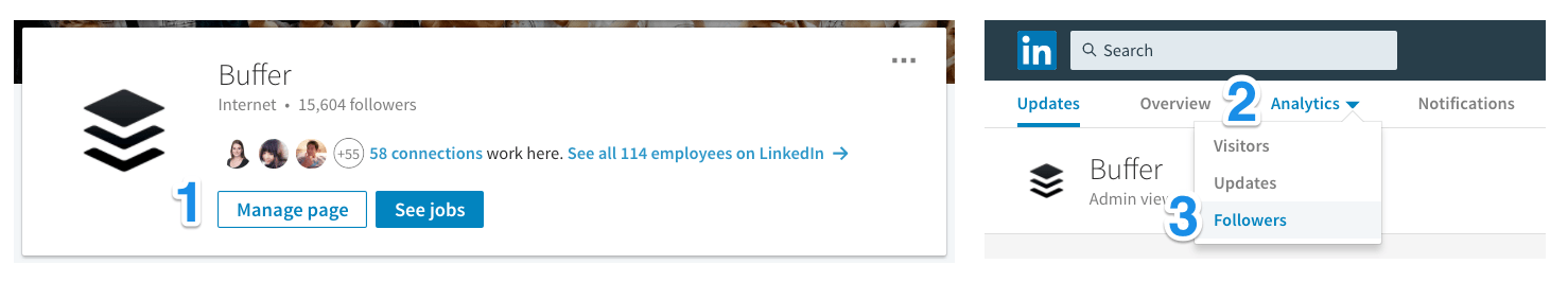 Navigating to LinkedIn analytics - Followers Navigating to LinkedIn analytics - Followers