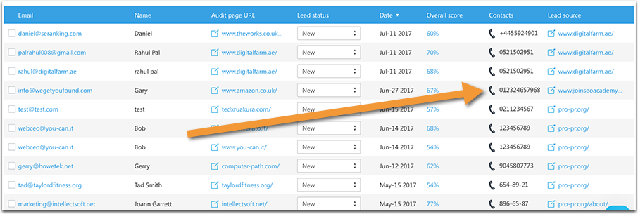 Seranking lead generation