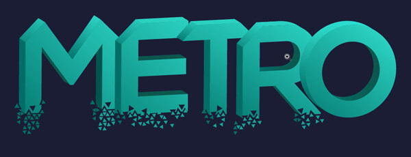 3D Geometric Text Effect