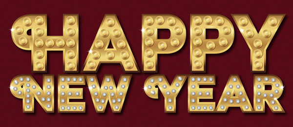 happy new year vector text