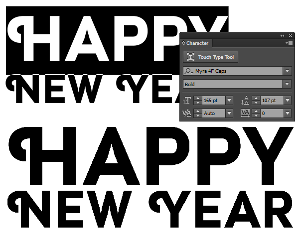 happy new year vector text