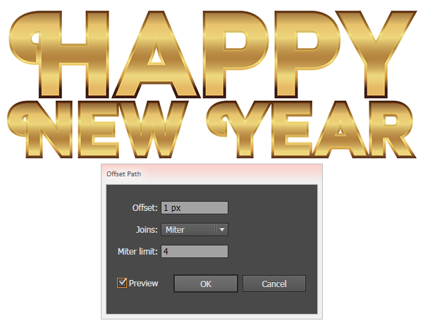 happy new year vector text