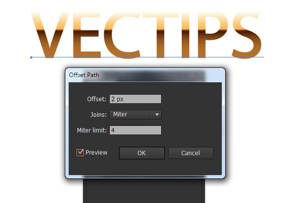 gold text effect