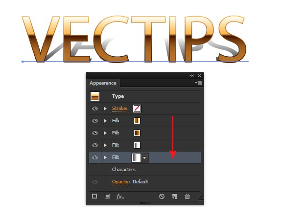 gold text effect