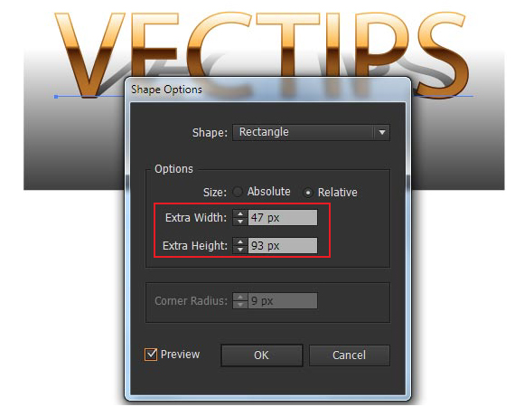 gold text effect