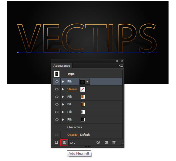 gold text effect