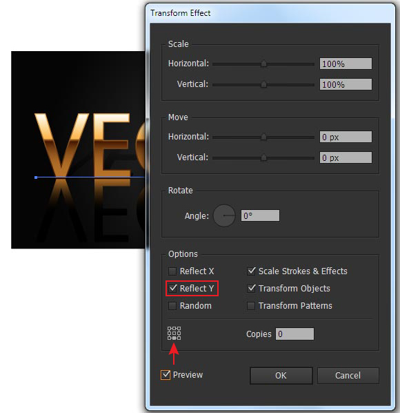 gold text effect