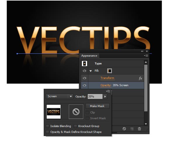 gold text effect