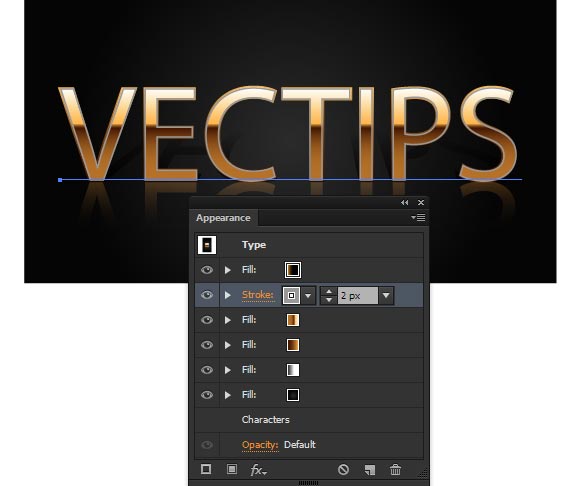 gold text effect