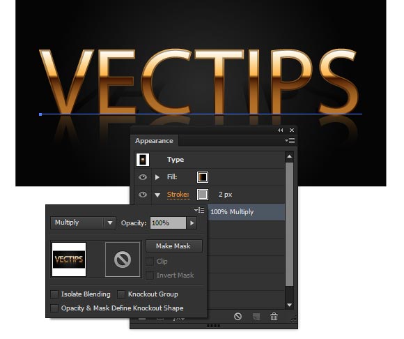 gold text effect