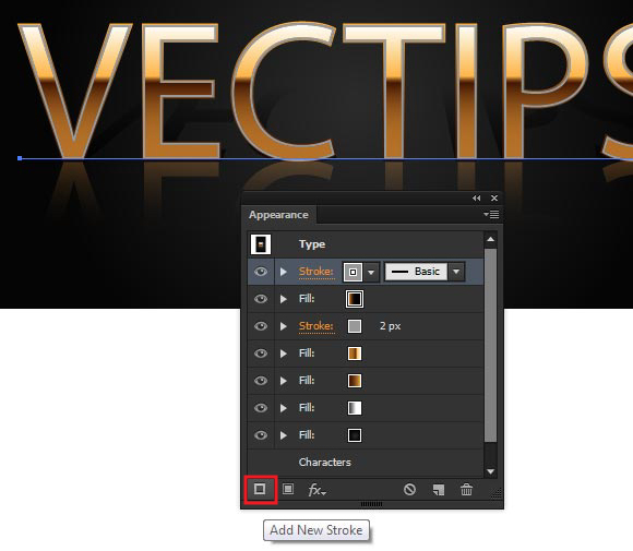 gold text effect