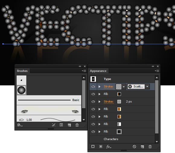 gold text effect