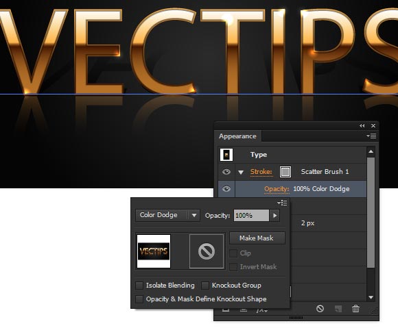 gold text effect