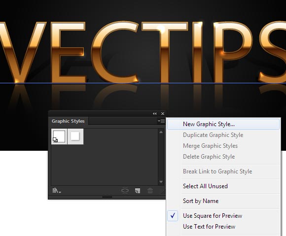 gold text effect