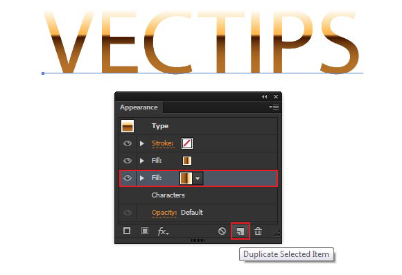 gold text effect