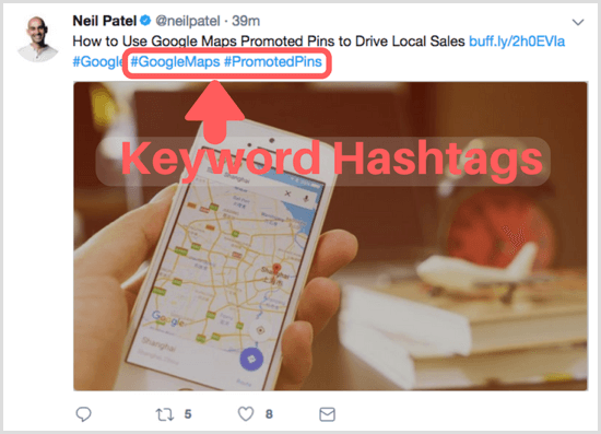 blog post focus keywords as hashtags