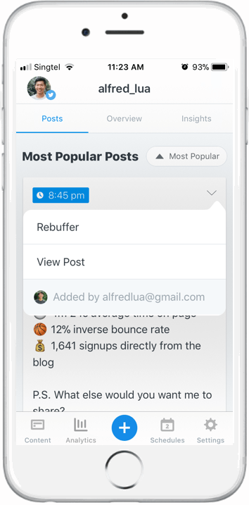 Rebuffer top posts