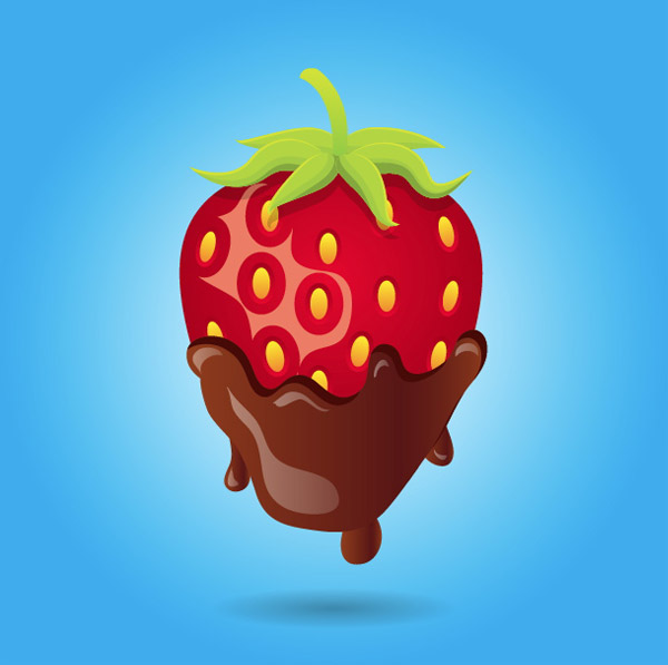Final Image chocolate covered strawberry vector