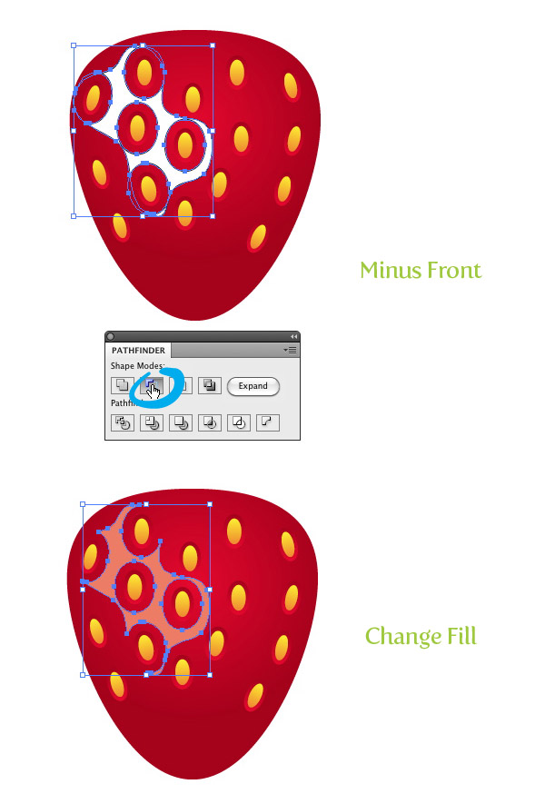 Step 14 chocolate covered strawberry vector