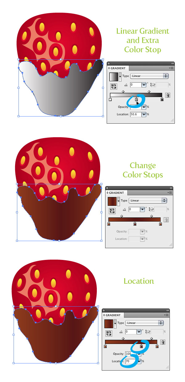 Step 16 chocolate covered strawberry vector