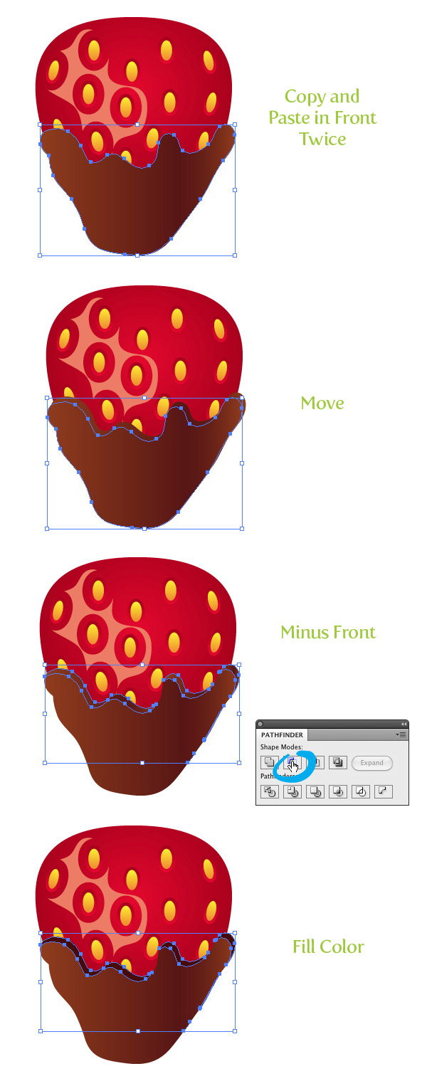 Step 17 chocolate covered strawberry vector
