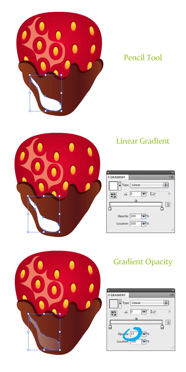Step 18 chocolate covered strawberry vector