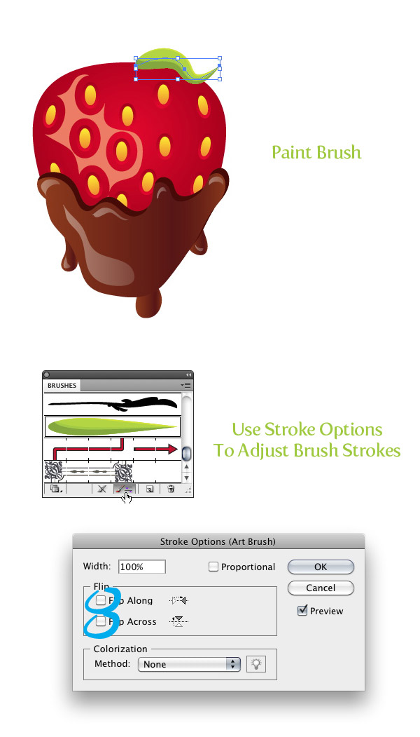 Step 27 chocolate covered strawberry vector