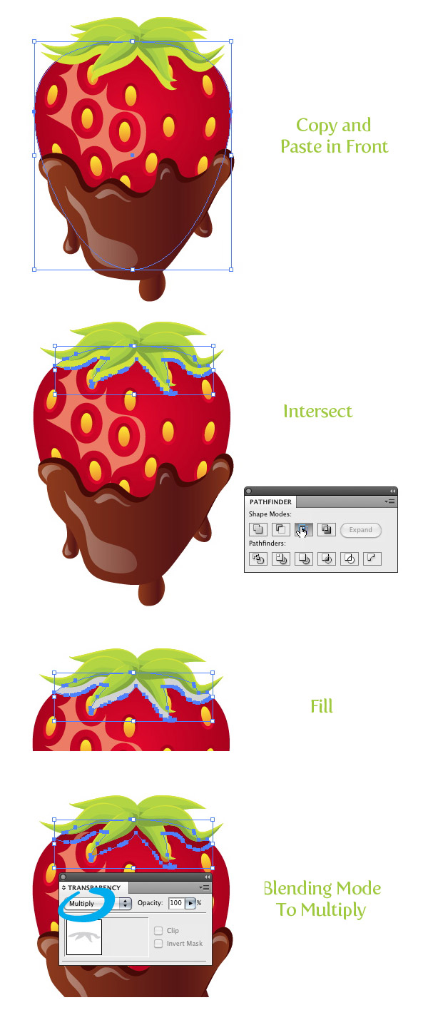 Step 30 chocolate covered strawberry vector