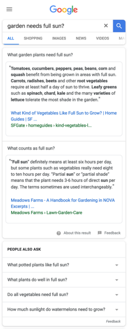 Google featured snippets