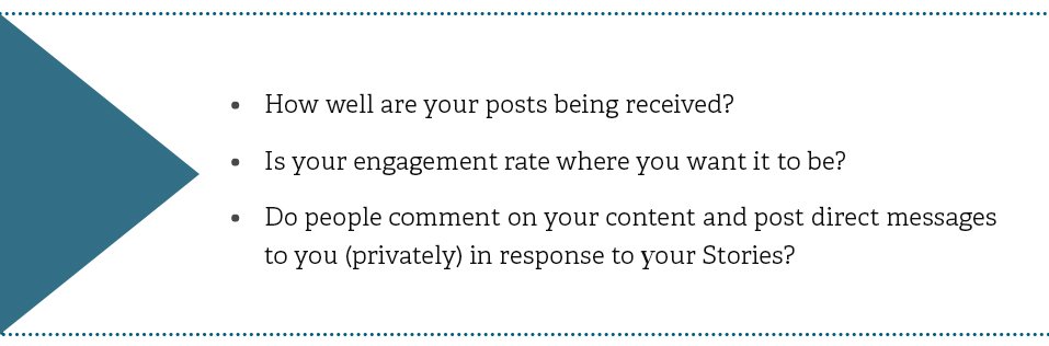 How well are your posts being received by your followers on Instagram? Is your engagement rate where you want it to be? Do people comment on your content and post direct messages to you (privately) in response to your Stories?