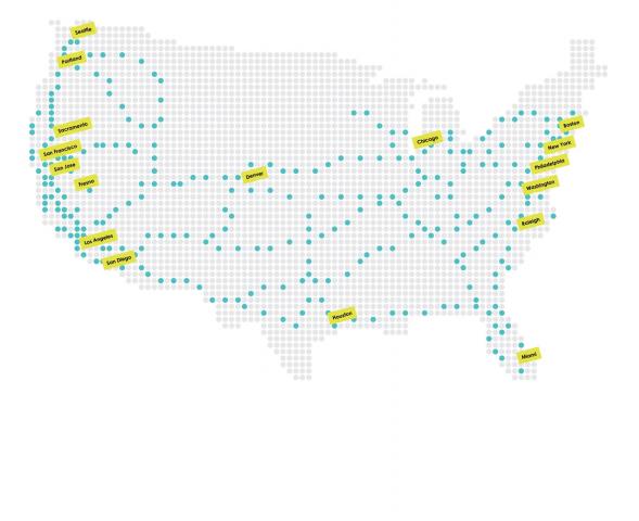 Electrify America's proposed charger network.