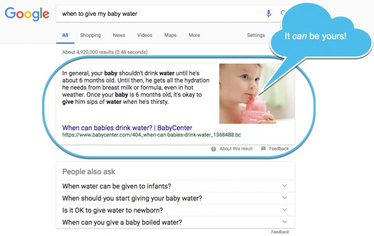 Featured snippet example