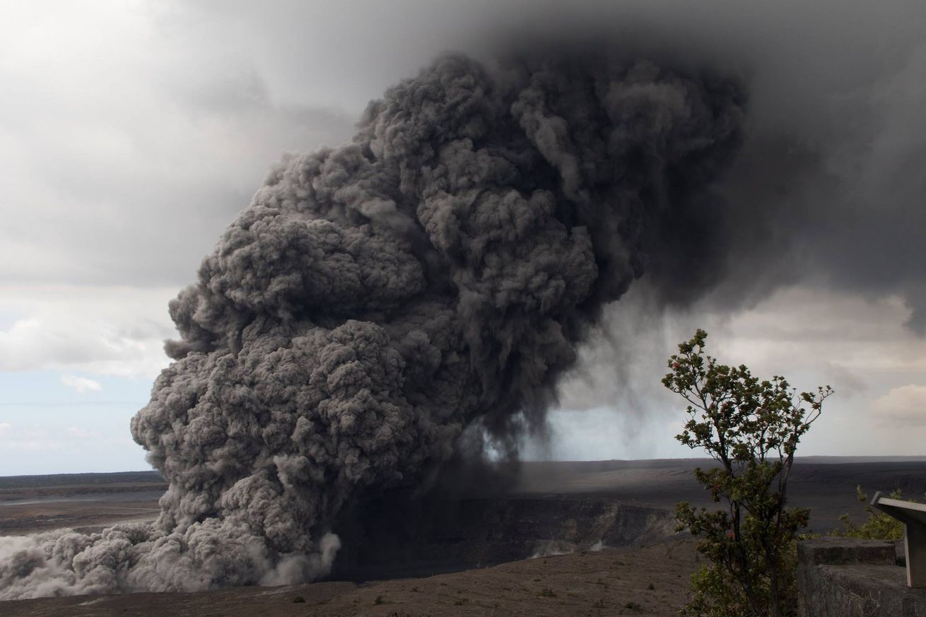 The plume of ash rising from Kilauea’s summit. 