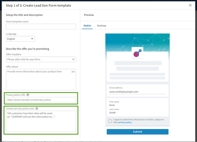 Linkedin lead gen form Linkedin lead gen form