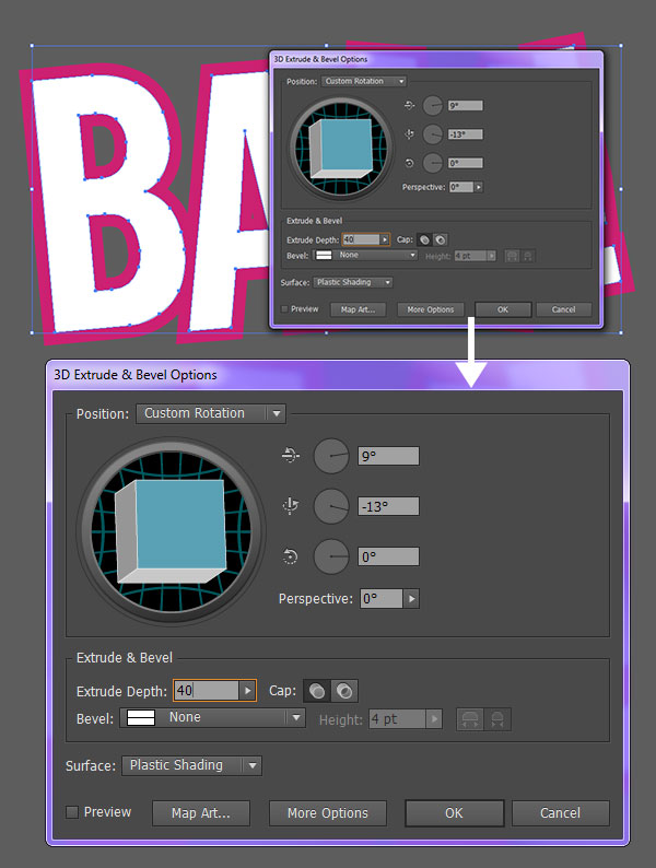 3D vector text