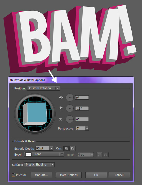 3D vector text