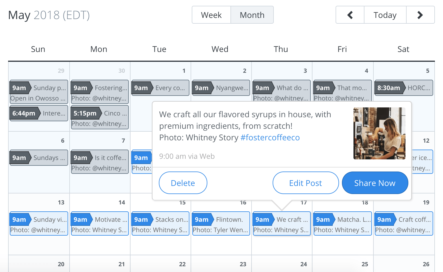 Foster's Buffer calendar Foster's Buffer calendar