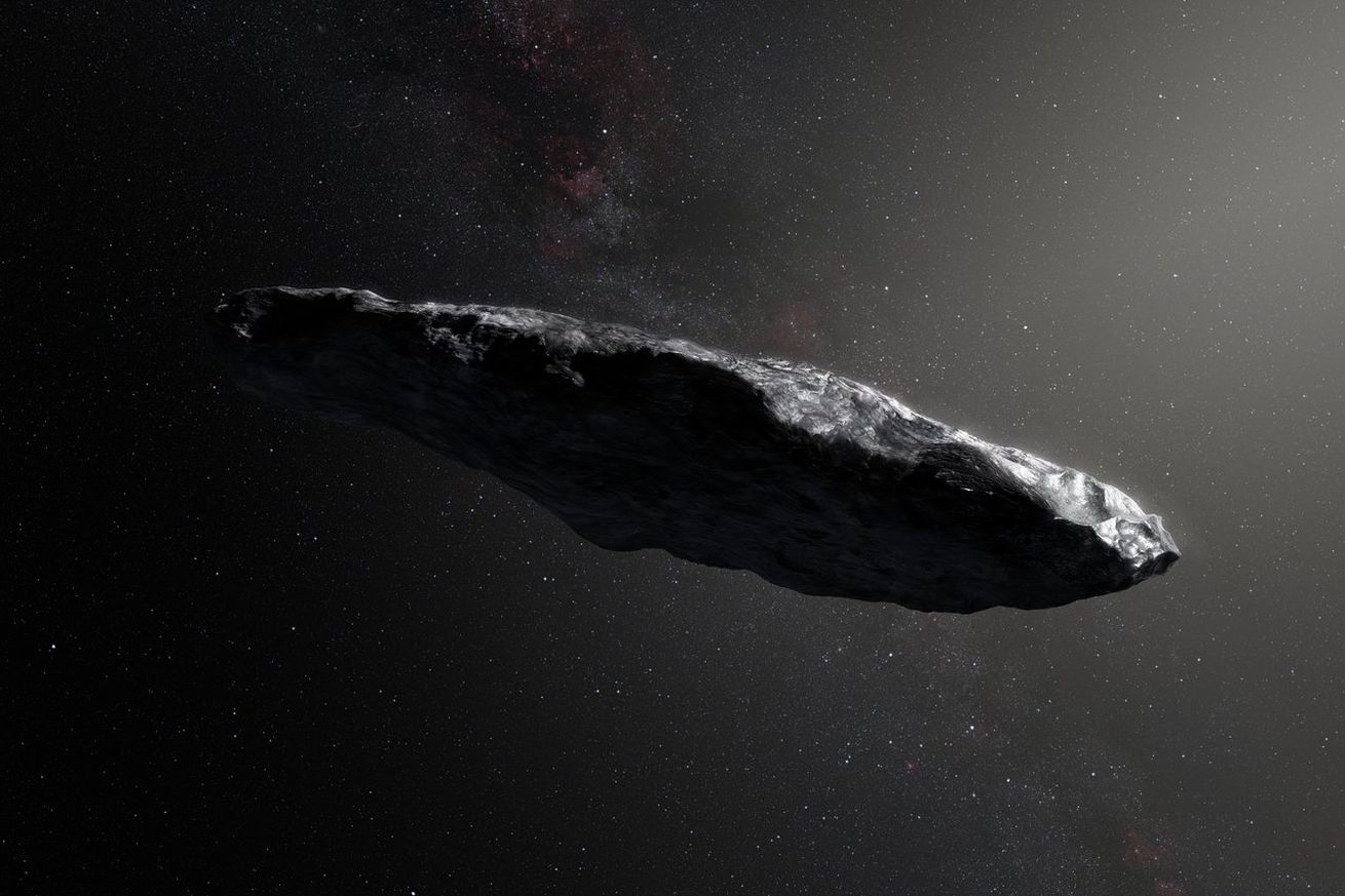 An artist’s rendering of ‘Oumuamua