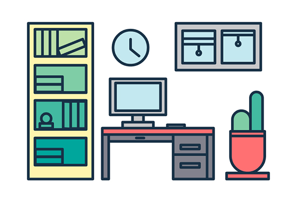 How to illustrate office scene