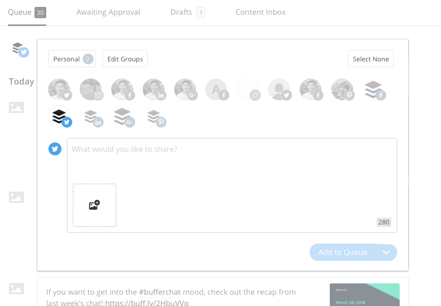Buffer composer for scheduling tweets Buffer composer for scheduling tweets
