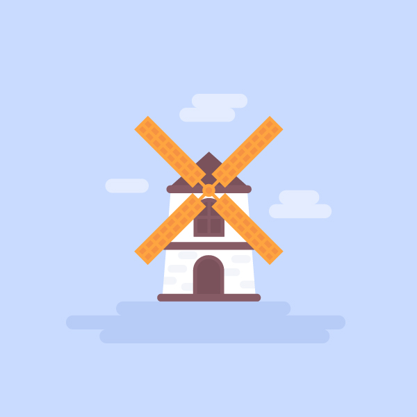 flat windmill vector
