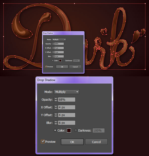 chocolate text vector