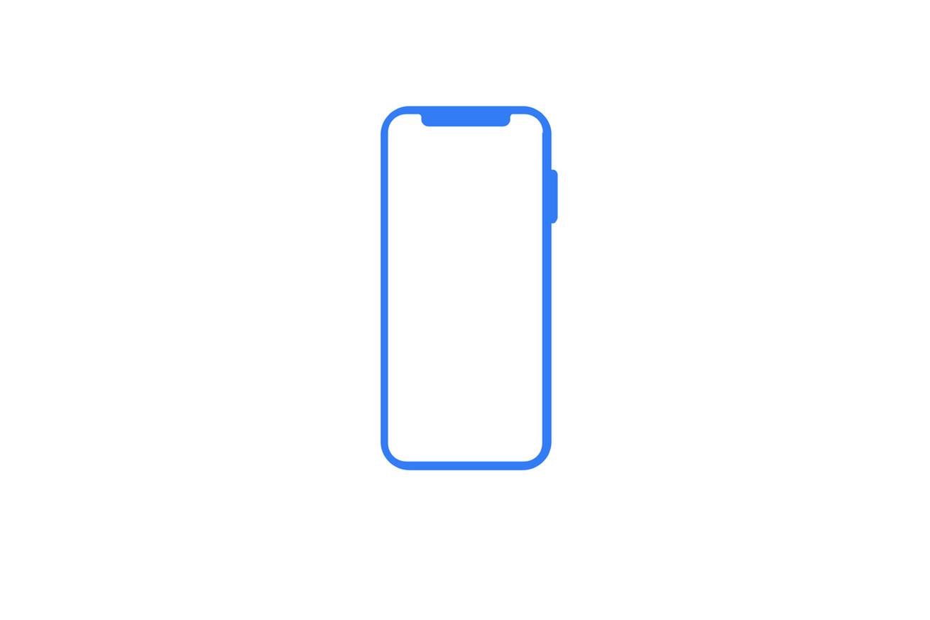Note the taller size and differently shaped notch from the iPhone X