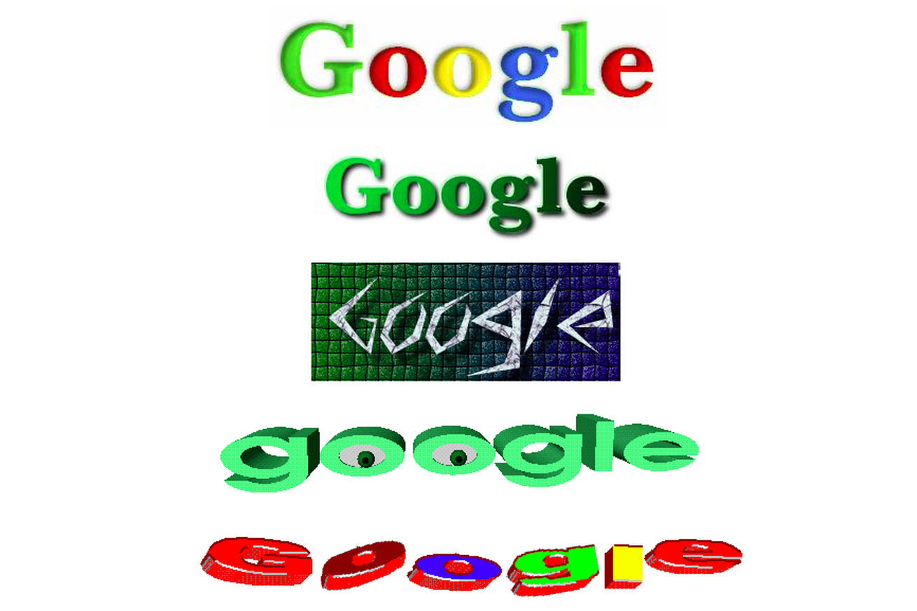 Google “stickers” from a 1999 archive of its site.