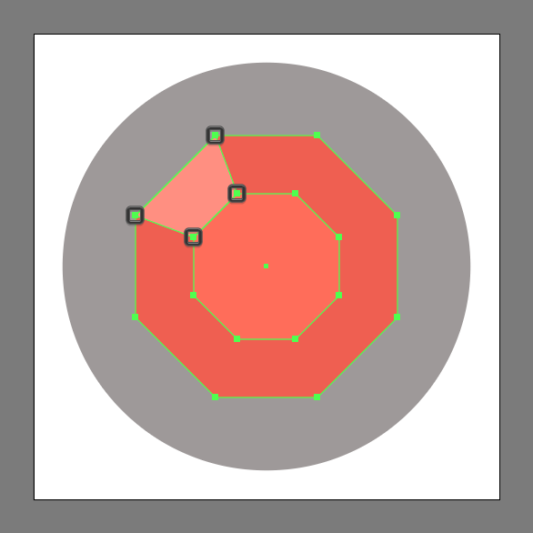 draw the gemstone icon's left edge using the pen tool