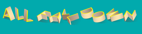 final knocked over 3d vector text effect