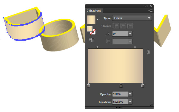 apply gradient tone to the 3d vector text