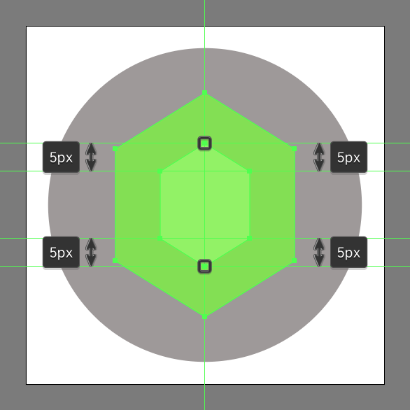 create center using the direct selection tool