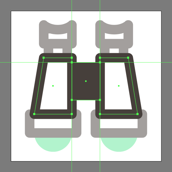 add the center hinge to the binoculars icon