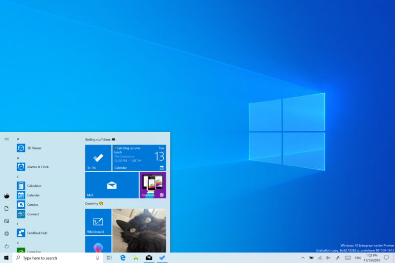 The new Windows 10 light theme.